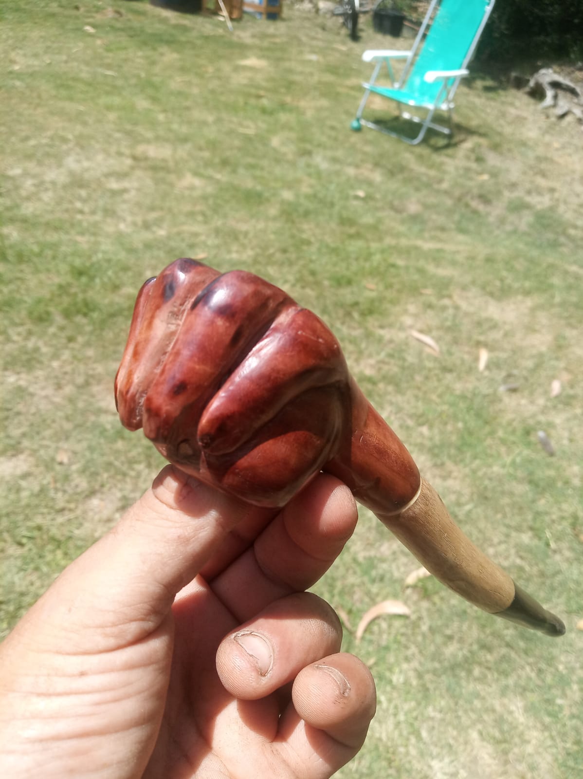 Ferrizzo Wood Carved Pipe The Hand 001